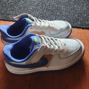 Nike Air Force 1 Kids Size 3 Royal Blue And White